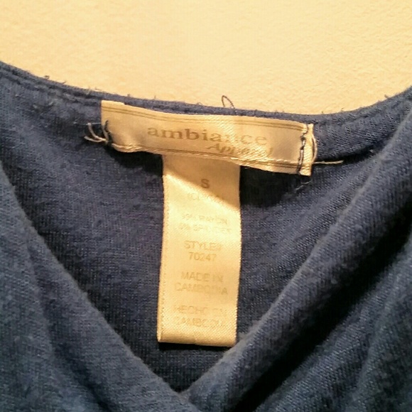 Ambiance Apparel Blue Mini V Neck - Picture 3 of 3